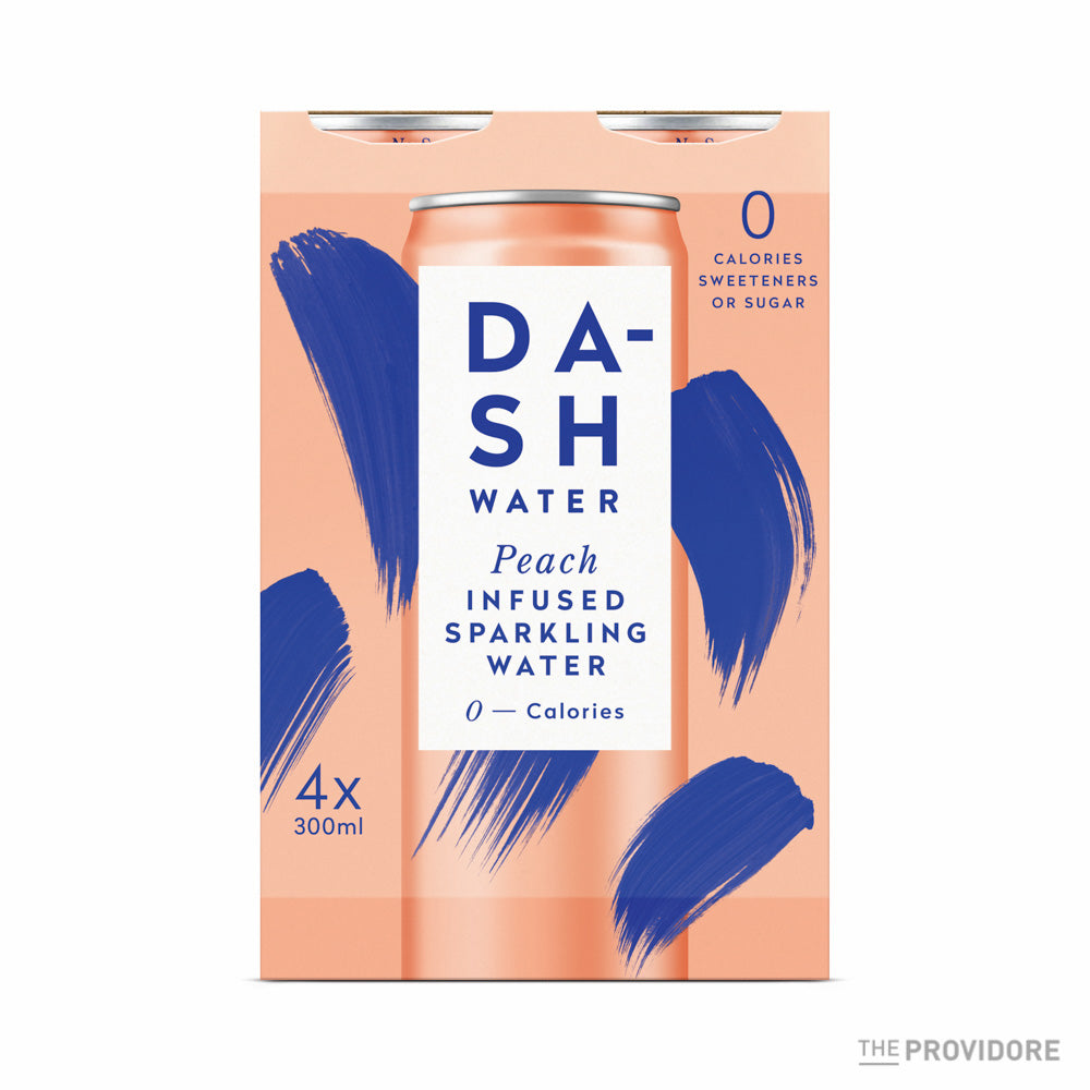 Dash Water Peach Infused Sparkling Water Multipack Case 24 X 300ml The Providore 0367